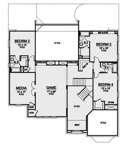 Second Floor for House Plan #5445-00434