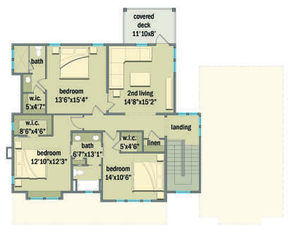 Second Floor for House Plan #3571-00003