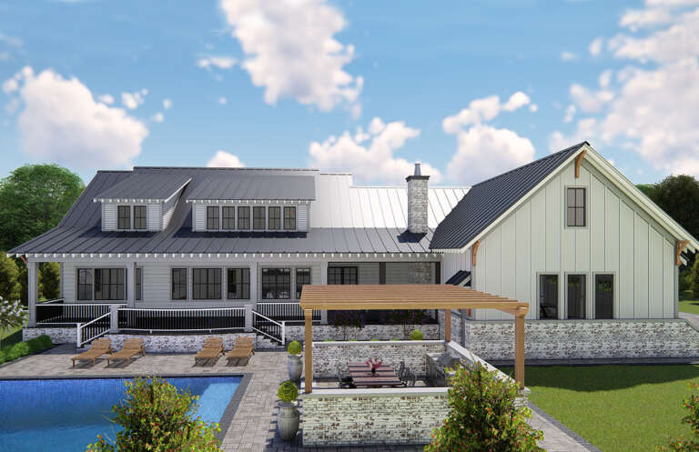 Modern Farmhouse House Plan #3571-00005 Elevation Photo