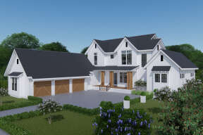 Modern Farmhouse House Plan #3571-00009 Elevation Photo