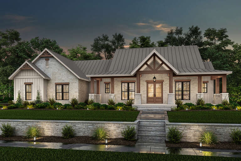 Modern Farmhouse House Plan #041-00230 Elevation Photo