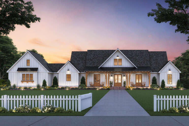 Modern Farmhouse House Plan #4534-00034 Elevation Photo