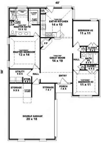 Floorplan for House Plan #053-00230