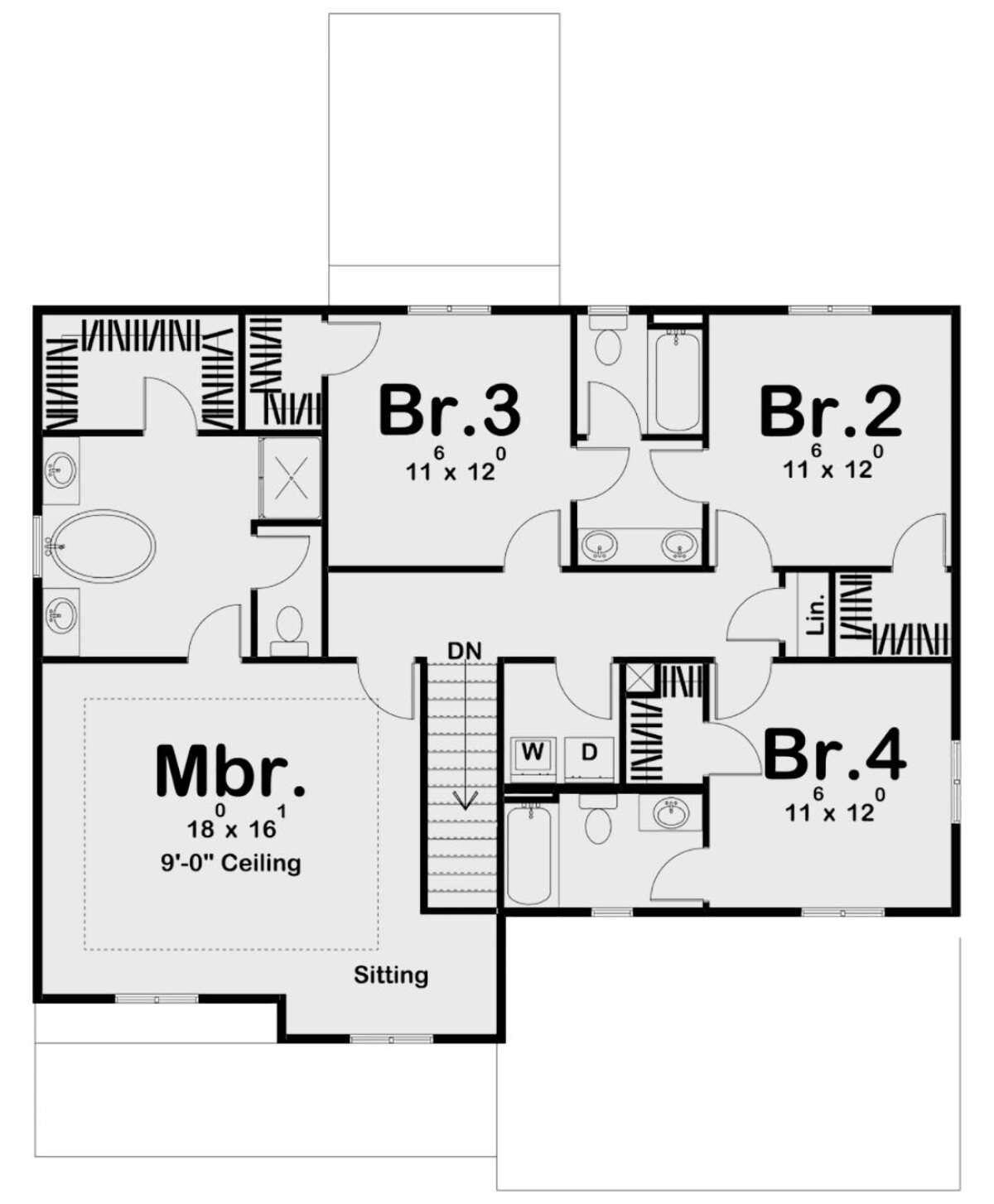 Second Floor for House Plan #963-00442
