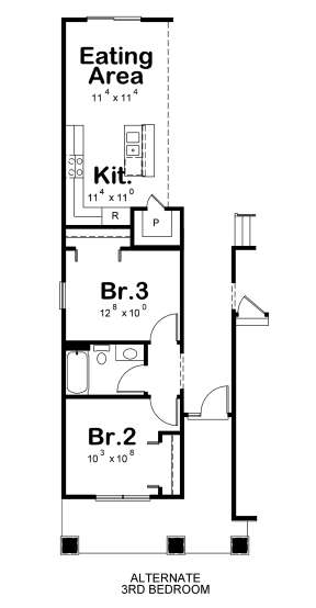 Alternate Third Bedroom for House Plan #402-01657