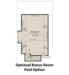 Optional Bonus Room for House Plan #4534-00036