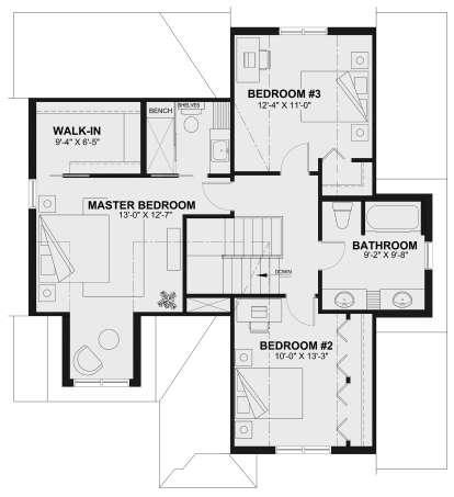 Second Floor for House Plan #034-01276