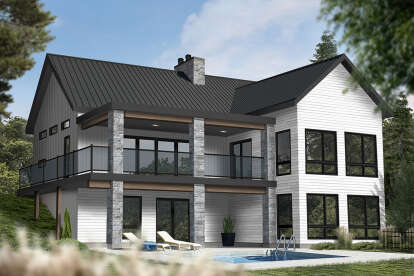 Lake Front House Plan #034-01277 Elevation Photo