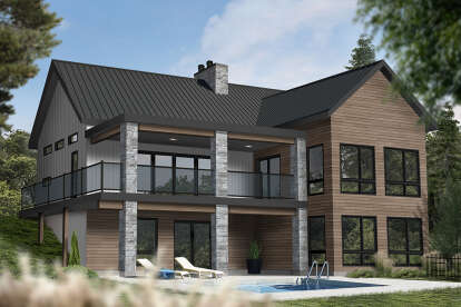 Lake Front House Plan #034-01277 Elevation Photo