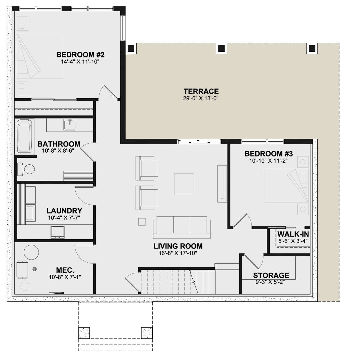 Basement for House Plan #034-01277
