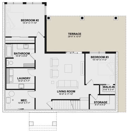 Basement for House Plan #034-01277