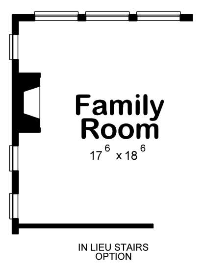 Family Room in Lieu of Basement Stairs for House Plan #402-01660