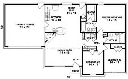 Floorplan for House Plan #053-00232