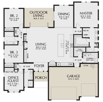 Main Floor for House Plan #2559-00855