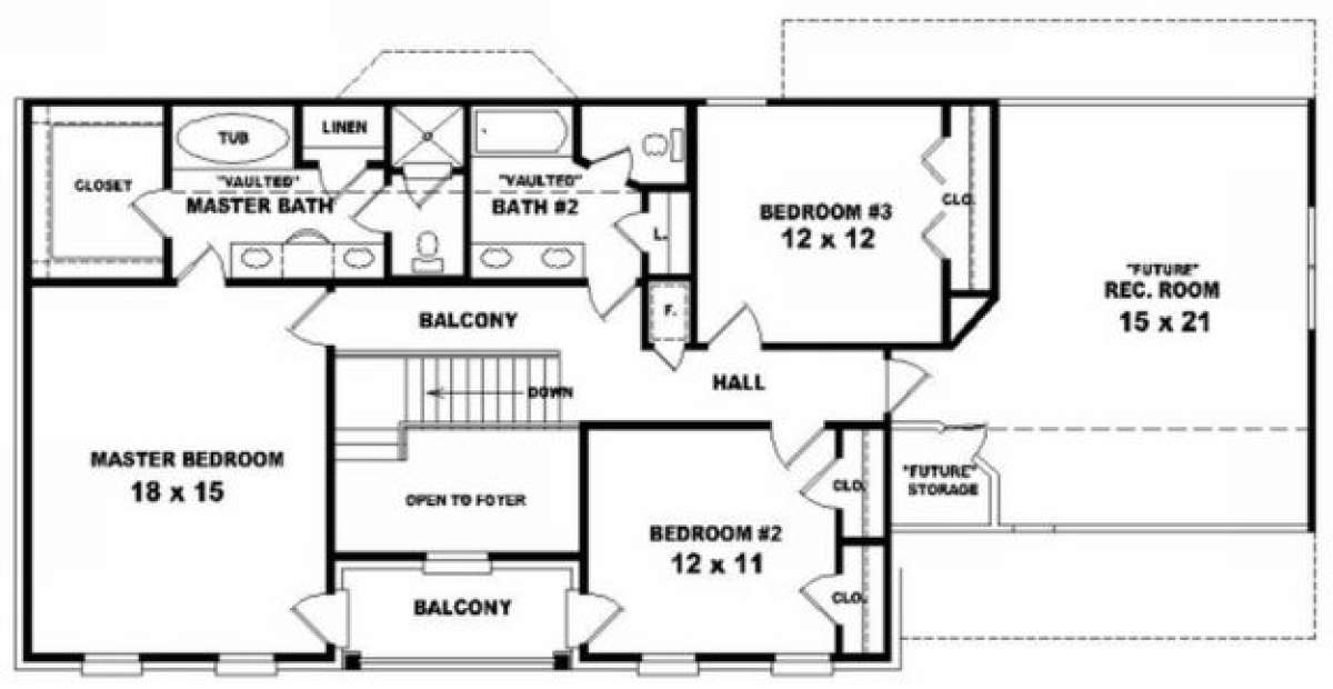Second Floor for House Plan #053-00233
