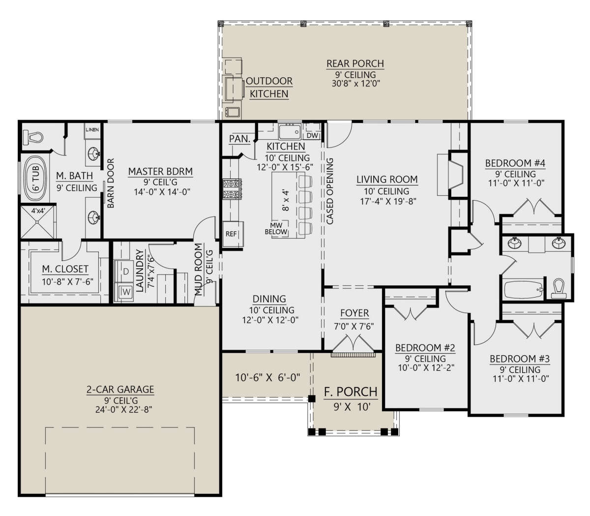 Craftsman Plan: 1,889 Square Feet, 4 Bedrooms, 2 Bathrooms Craftsman Plan: 1,889 Square Feet, 4 Bedrooms, 2 Bathrooms
