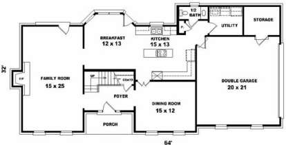First Floor for House Plan #053-00234
