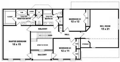 Second Floor for House Plan #053-00234