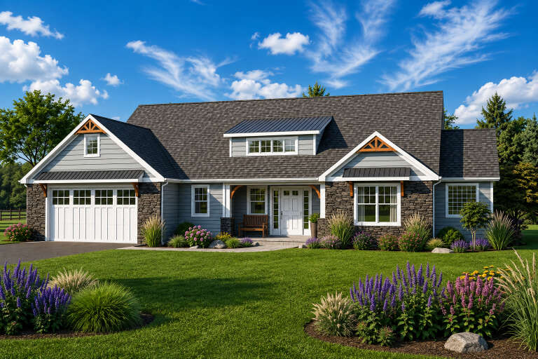 House Plan House Plan #24822 Angled Front Elevation