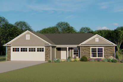 Ranch House Plan #5032-00040 Elevation Photo