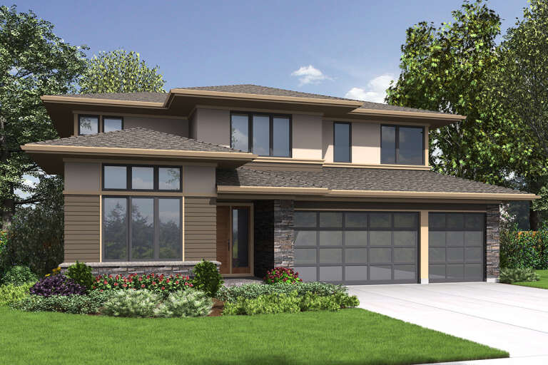 Contemporary House Plan #2559-00882 Elevation Photo