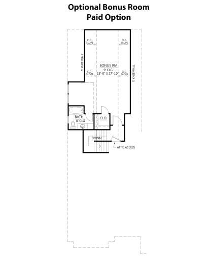 Optional Bonus Room for House Plan #4534-00039