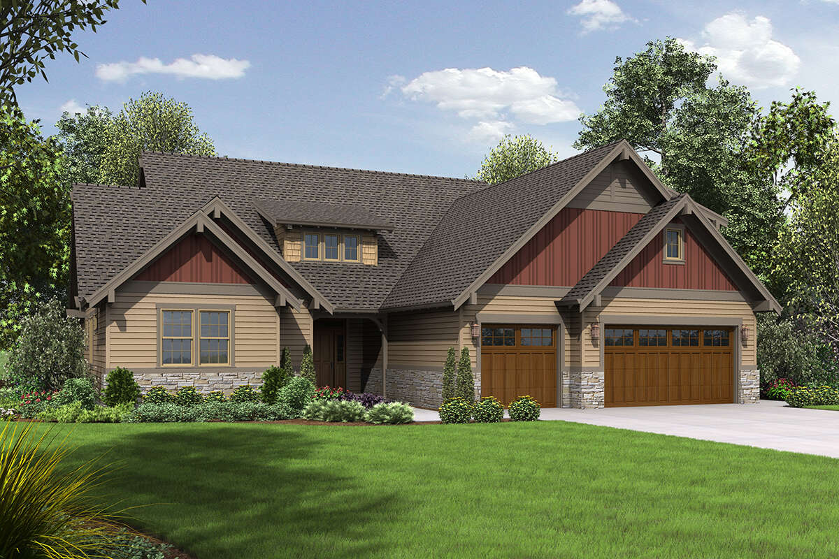 Craftsman Plan: 2,537 Square Feet, 4 Bedrooms, 3.5 Bathrooms - 8318-00179