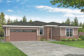 Ranch House Plan #035-00875 Elevation Photo