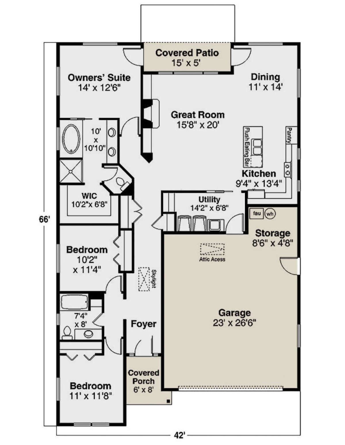 Main Floor for House Plan #035-00876