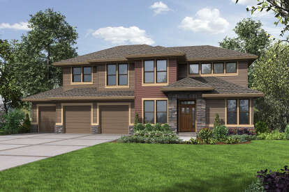 Prairie House Plan #2559-00895 Elevation Photo