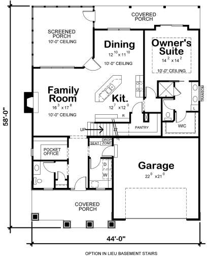 Main Floor without Basement Stairs for House Plan #402-01662
