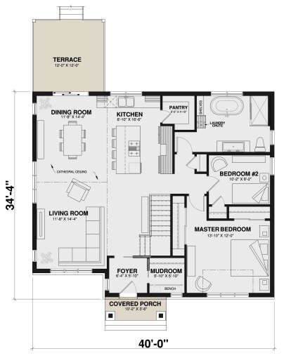 Main Floor  for House Plan #034-01280