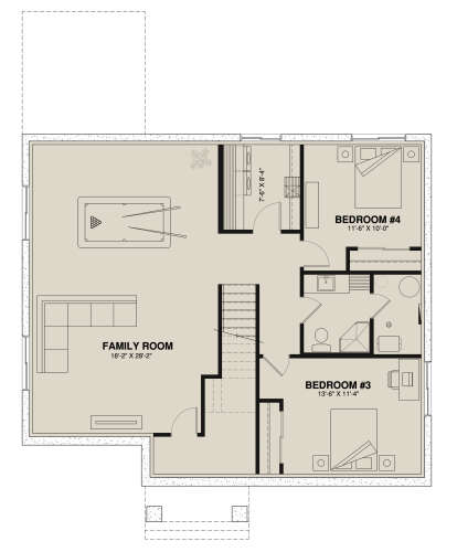 Basement for House Plan #034-01280