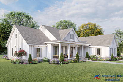 Modern Farmhouse House Plan #041-00233 Elevation Photo