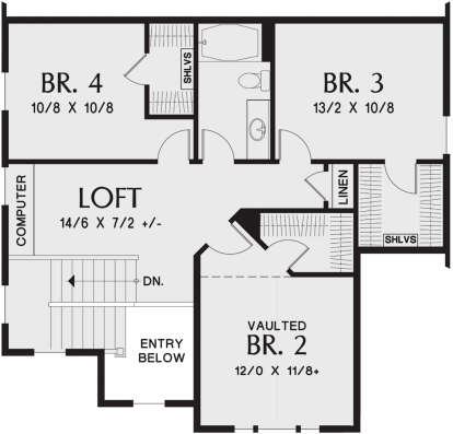 Second Floor for House Plan #2559-00903