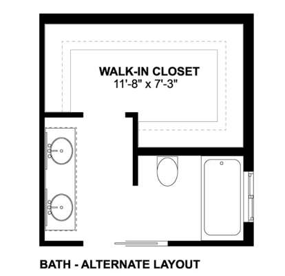 Alternate Master Bathroom for House Plan #2699-00001