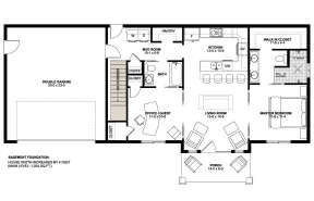 Main Floor w/ Basement Stair Location for House Plan #2699-00002