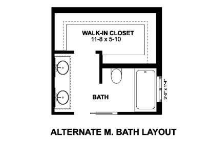 Alternate Master Bathroom for House Plan #2699-00002