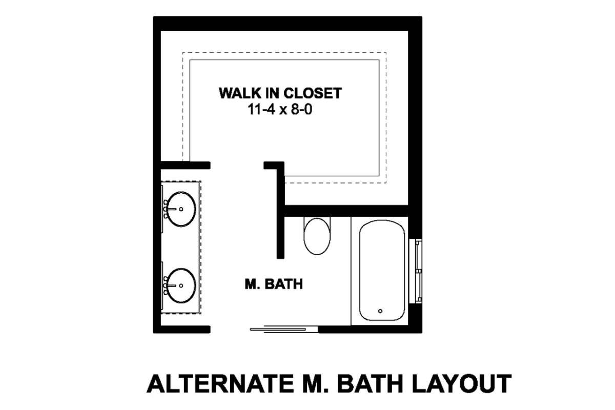 Alternate Master Bathroom for House Plan #2699-00003