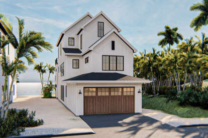 Coastal House Plan #963-00454 Elevation Photo