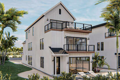 Coastal House Plan #963-00454 Elevation Photo