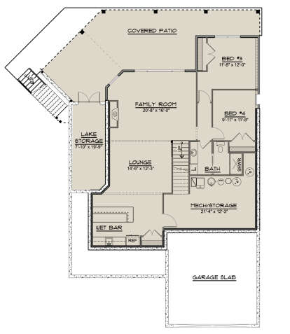 Basement for House Plan #5032-00043