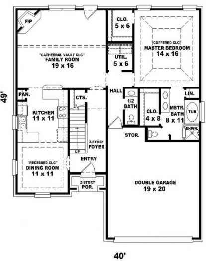 First Floor for House Plan #053-00237