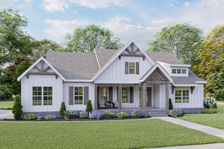 Modern Farmhouse House Plan #009-00295 Elevation Photo
