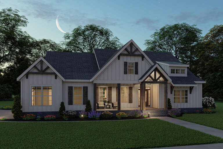 Modern Farmhouse House Plan #009-00295 Elevation Photo