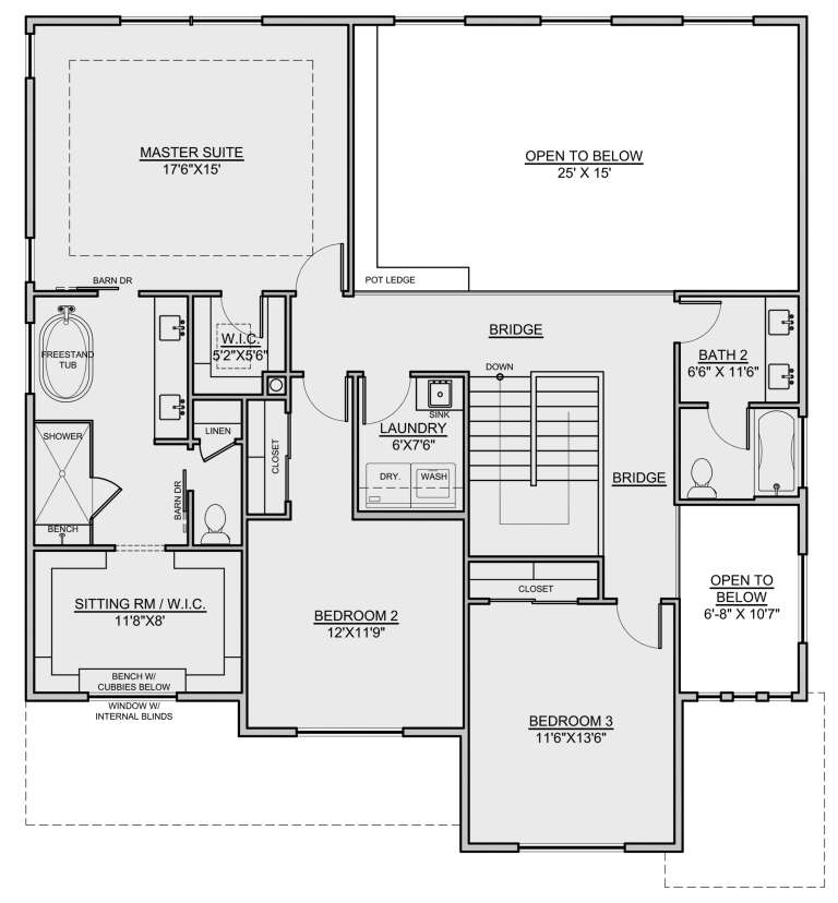 Craftsman Plan - 2,381 Square Feet, 4 Bedrooms, 2.5 Bathrooms | Floor