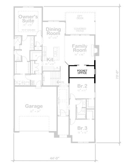 Optional Pocket Office for House Plan #402-01666