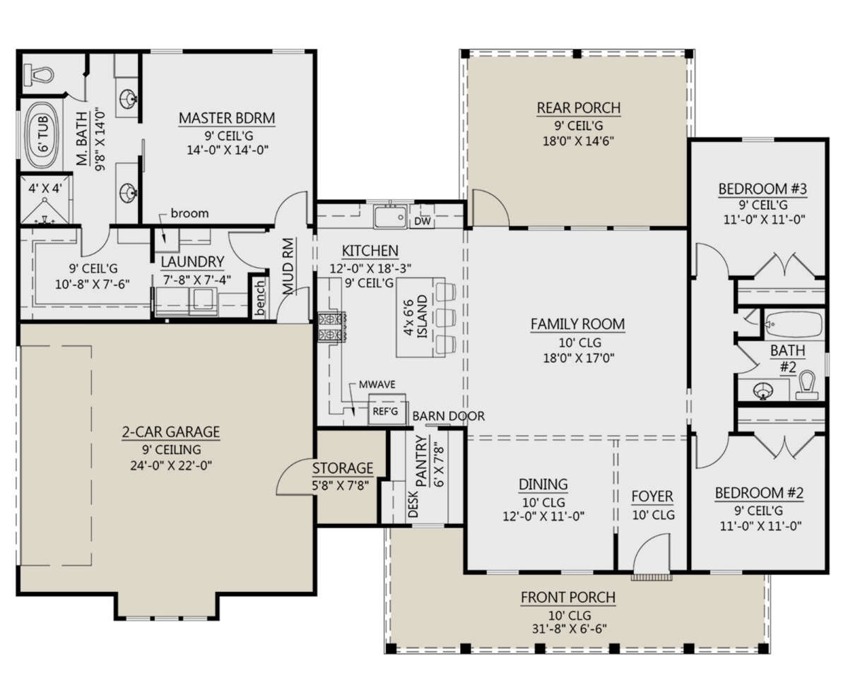 Main Floor for House Plan #4534-00040