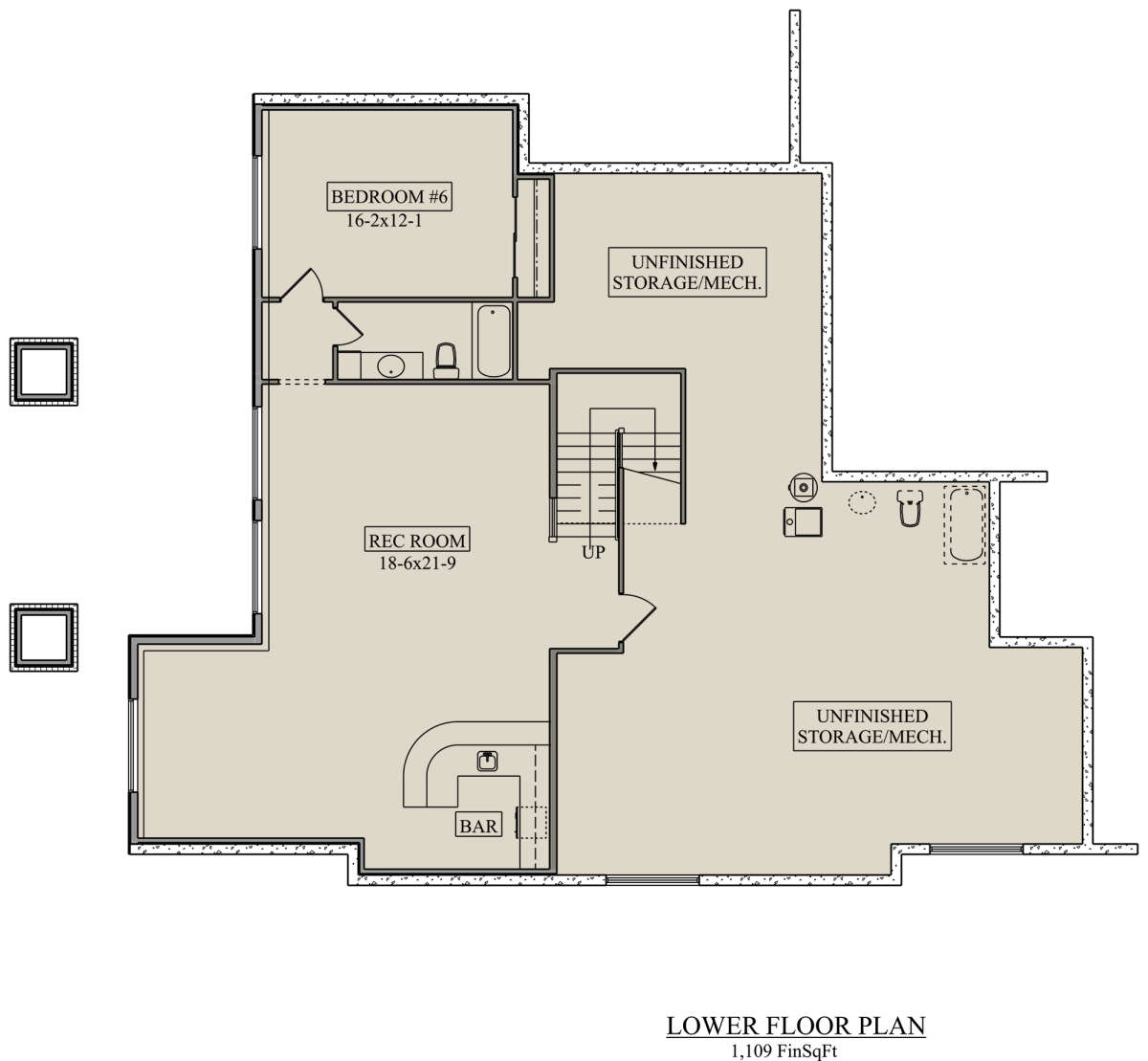 Basement for House Plan #5631-00138