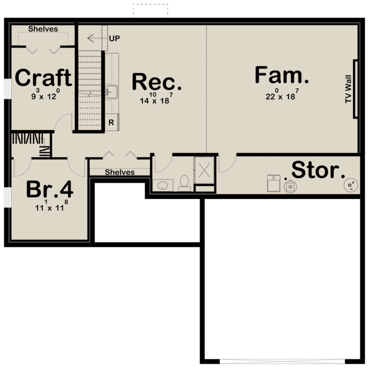 Basement for House Plan #963-00464